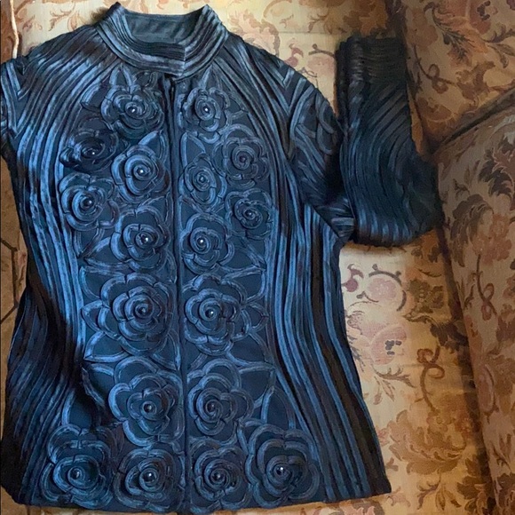 Vintage ModeLia Black Satin Ribbon Beaded Jacket - Picture 5 of 5